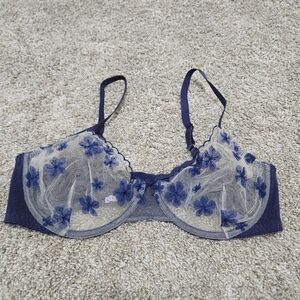 Savage X Fenty Blue Floral Lace Bra